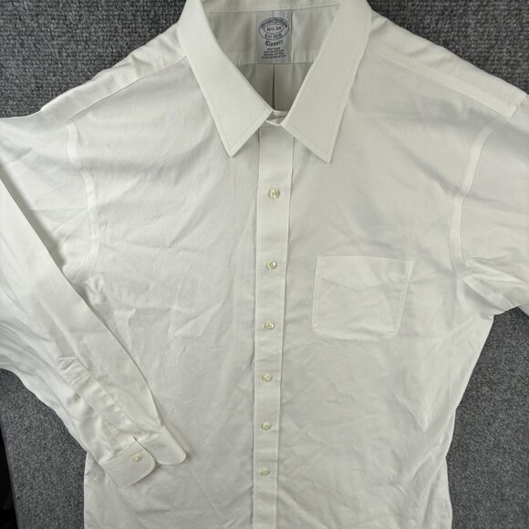 Brooks Brothers Non Iron Button Up Shirt Long Sleeve Men Classic White 16.5 34 * - Picture 2 of 16